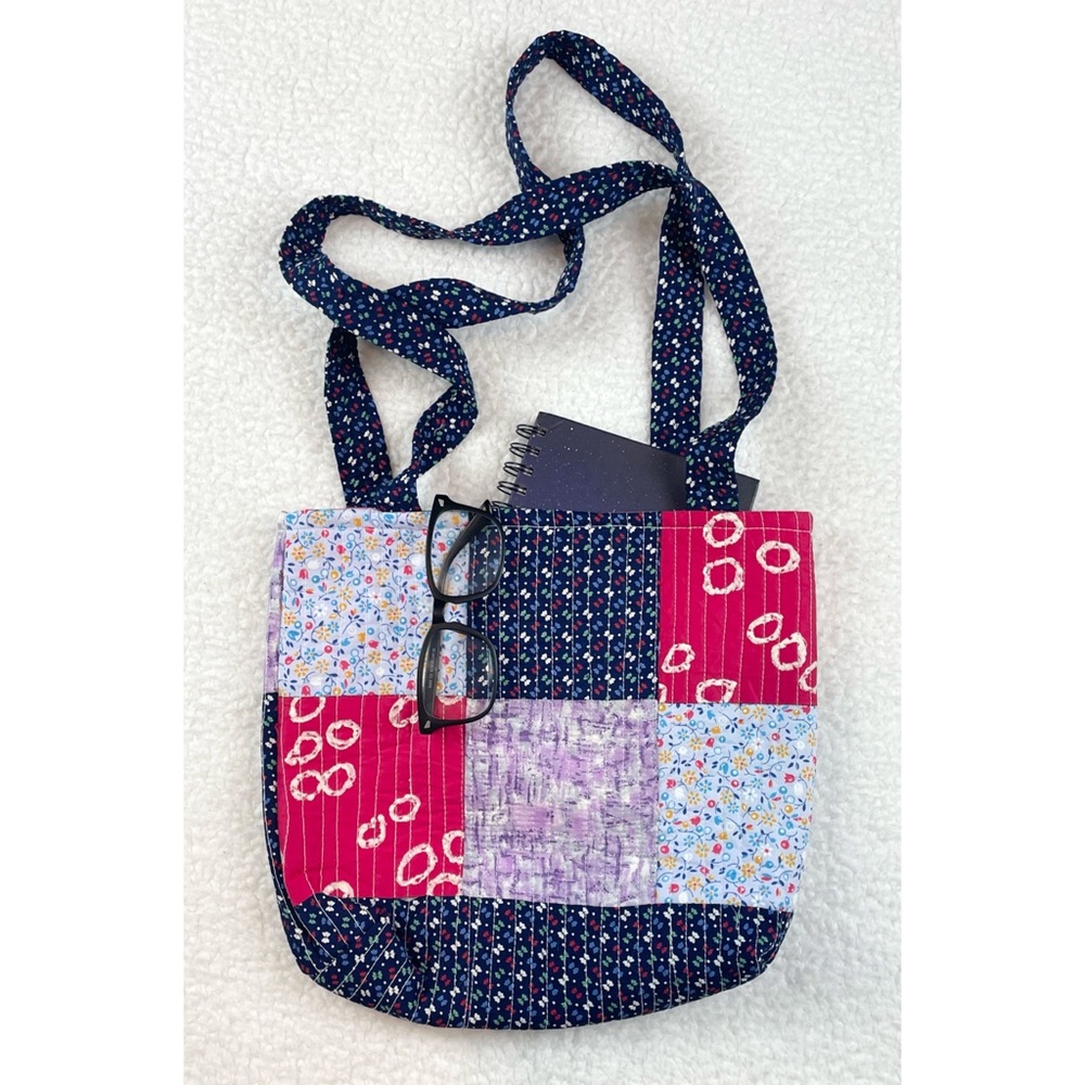 SALLY SAW • Handmade Colorful Patchwork Tote Bag - Picture 1 of 12